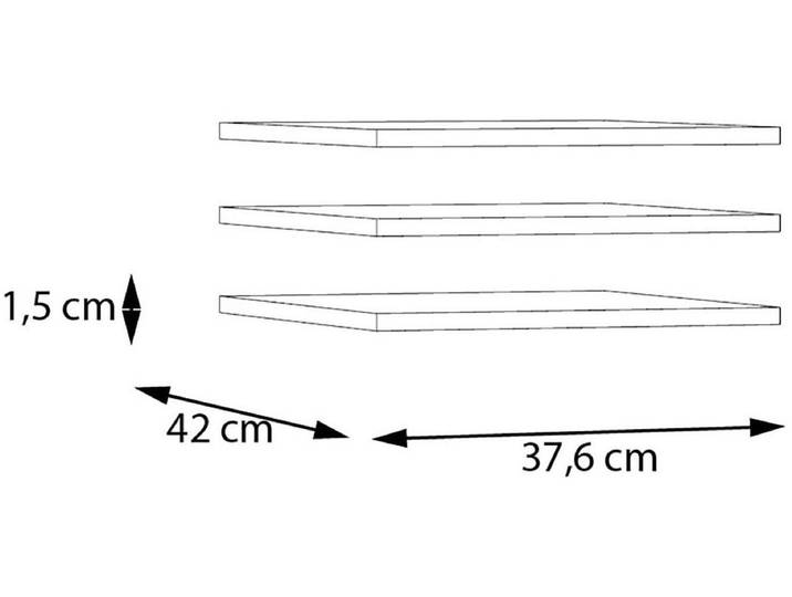 Einlegeboden FORTE, grau, B:37,6cm H:42cm T:1,5cm, Holzwerkstoff, Einlegeböden, Einlegeboden, 3er Set Einlegeboden, variable Positionierung, Textilstruktur