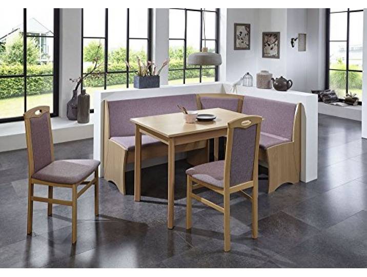 Beauty.Scouts Eckbankgruppe Classic Flamingo Buche Natur Dekor Komplettset Flamingo 4teilig Tisch Truheneckbank 2 Stühle Küche Esszimmer Landhaus