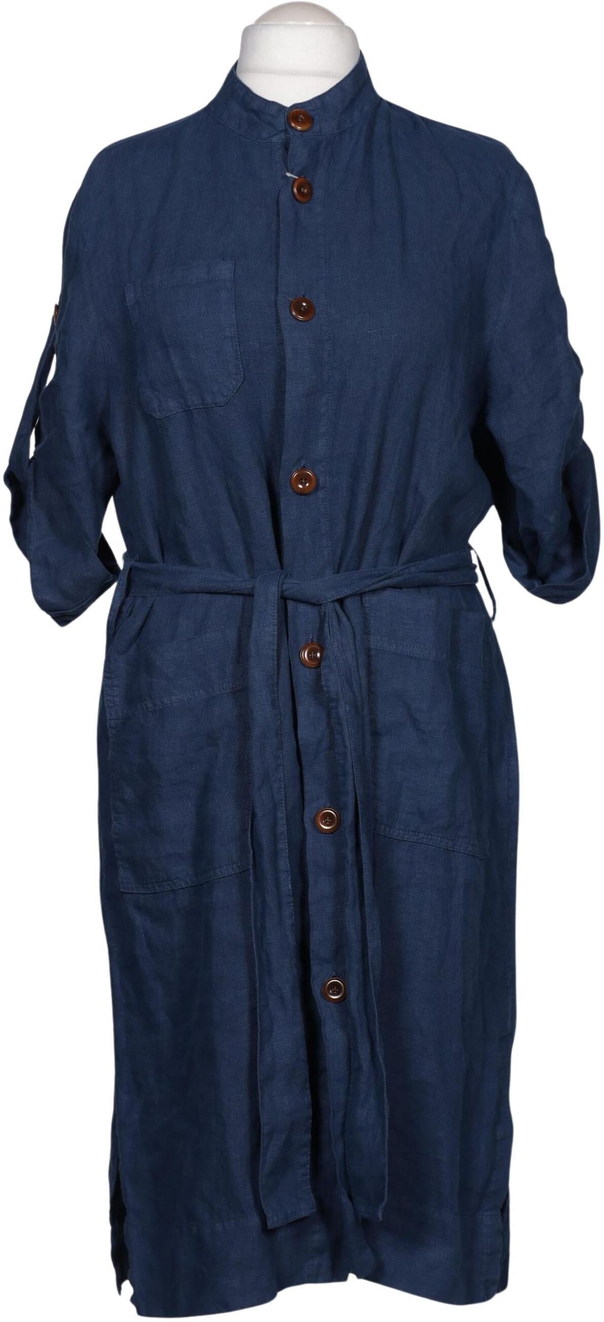 Kings of Indigo Damen Kleid, Marineblau, Gr. M, Leinen - Second Hand