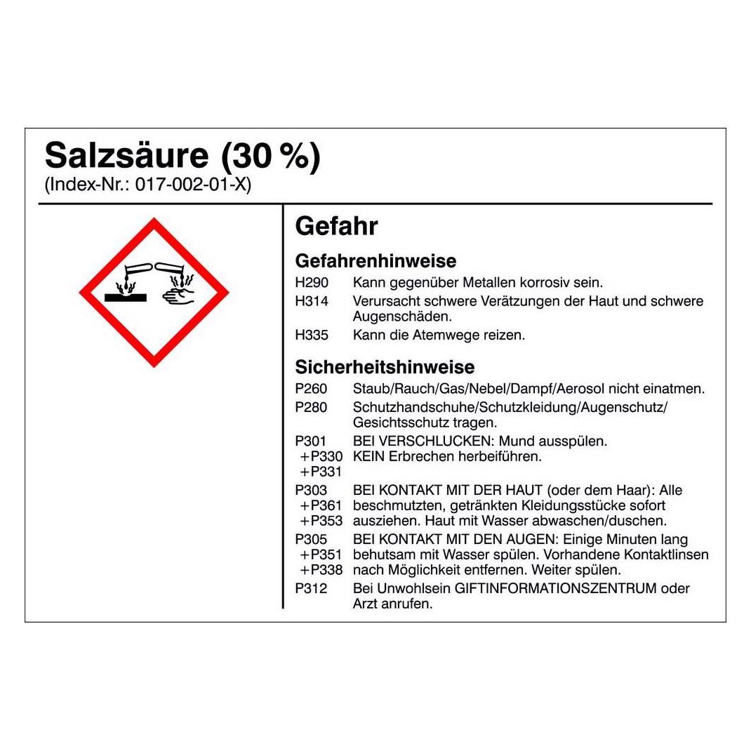 SafetyMarking Gefahrstoffetiketten G08 Salzsäure 0. (21.B1200.18)