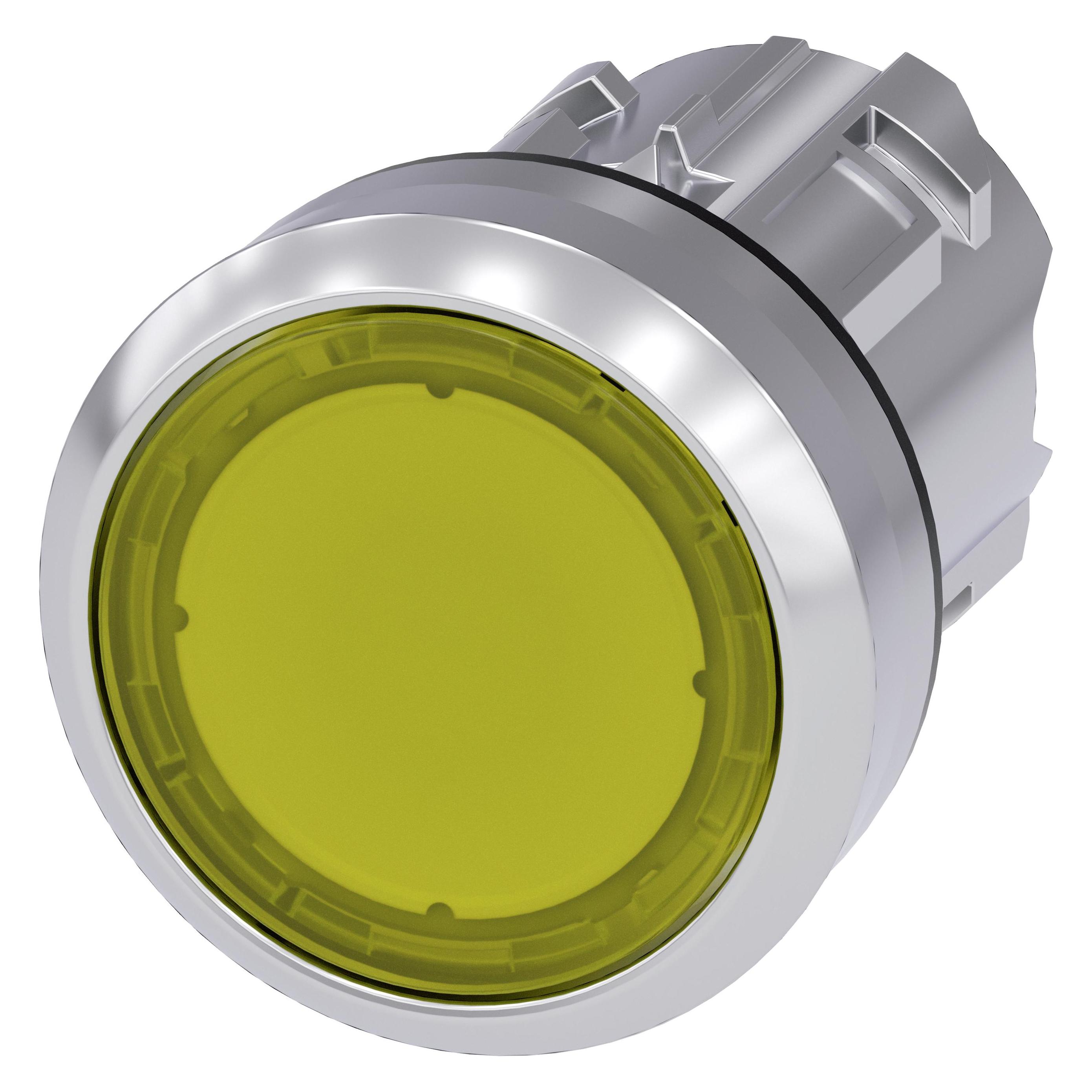 Siemens Illuminated pushbutton, 22mm, yellow (3SU1051-0AB30-0AA0)