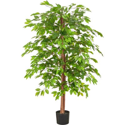 Kunstbaum CREATIV GREEN "Ficus benjamina", grün, H:160cm, Obermaterial: 100% Kunststoff, Kunstpflanzen, mit schönem Blattwerk