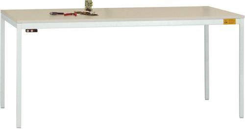 Manuflex LD1906.7035 ESD ESD-Arbeitstisch UNIDESK mit Kunststoffplatte, Gestell Lichtgrau RAL 7035, BxTxH = 1200 x 800