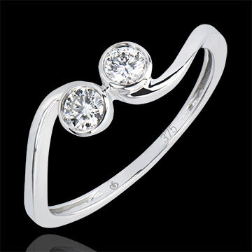Edenly Ring Vielfalt - Duetto - 9 Karat WeiÃŸgold und Diamanten