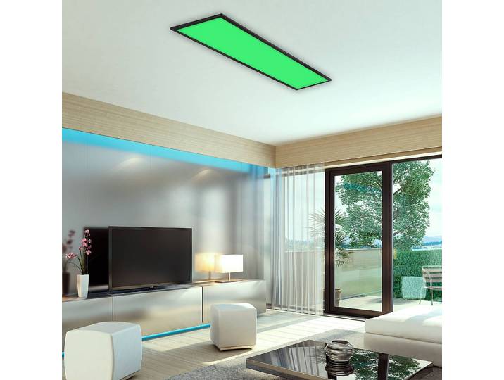 Plafonnier Colour I 100 x 7 x 25cm Noir Matériau : Métal, Matière plastique Surface en métal : Enduit par poudrage Type de matière synthétique