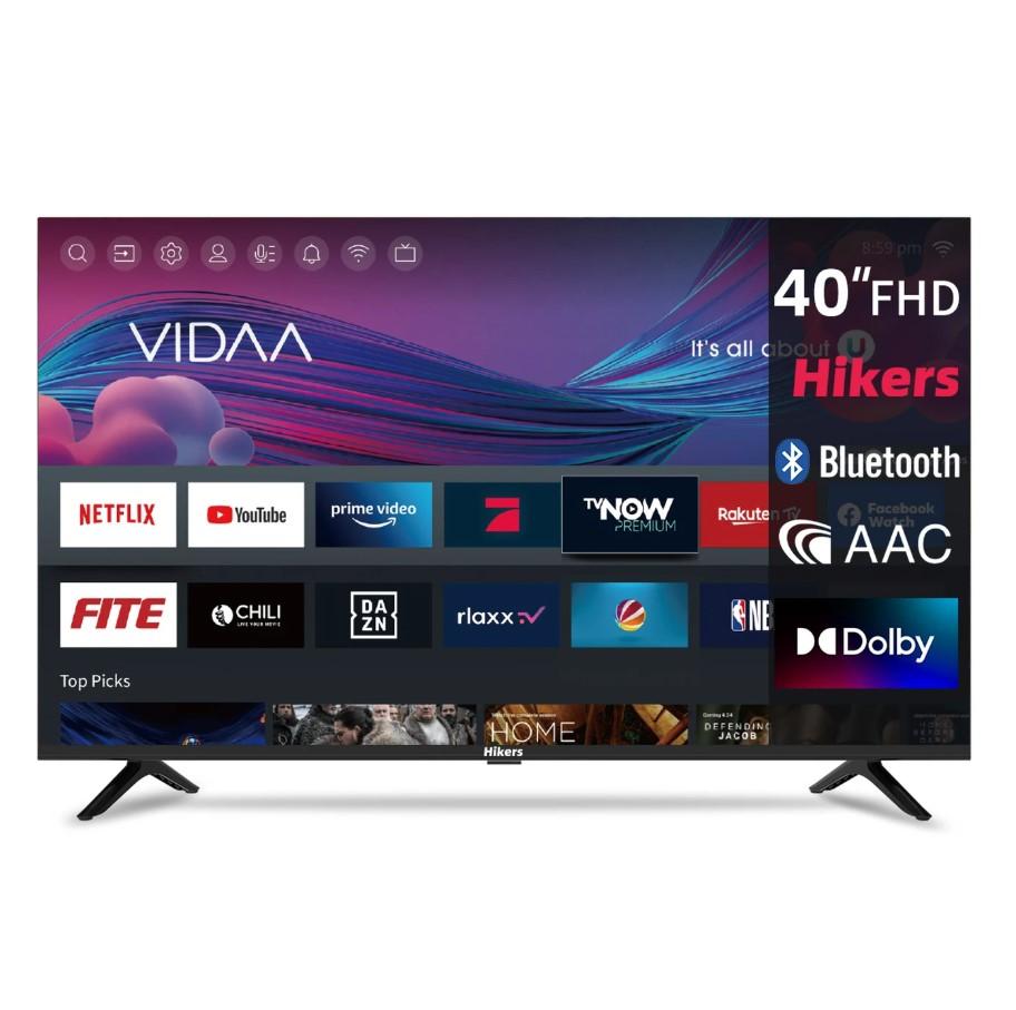 Hikers 40" LED Smart HD TV VIDAA DVB-T2/S2 Netflix/Prime Video/Disney+ Dolby Digital+ WLAN Bluetooth Schwarz