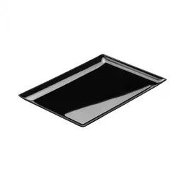 Einweg Fingerfood Teller schwarz rechteckig 193x135x37mm aus Plastik, 12 Stück - Mank