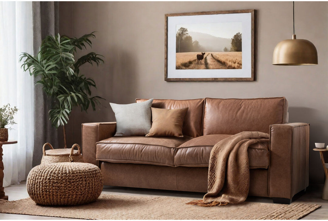 Ebern Designs Ripleigh 3 Seater Genuine Aniline Vintage Leather Reclining Sofa Bed with Mattress Ripleigh Vintage Cognac Genuine Leather 85cm H X 203cm W X 99cm D