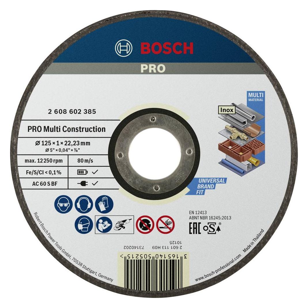 Bosch Professional Zubehör PRO Multi Material Trennscheibe, 125 x 1 x 22,23 mm (2608602385)