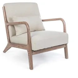 Sessel Ancilla mit Stoff-Bezug, modernes Design, Beige, gemütlich gepolstert, Bizzotto