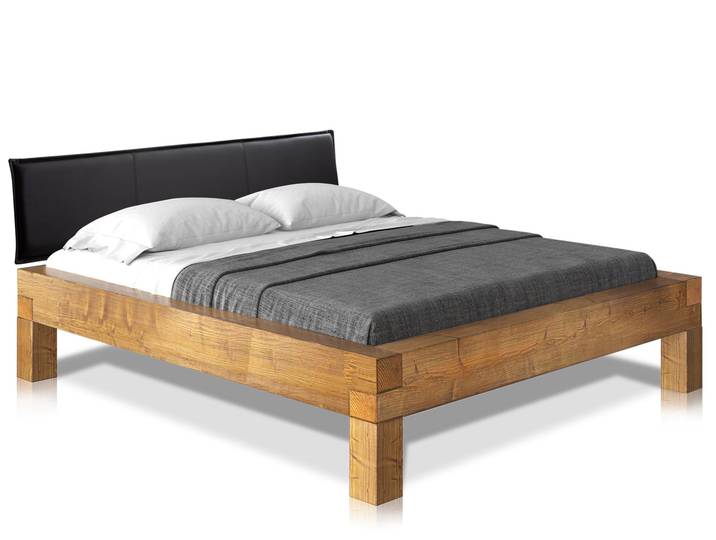 CURBY 4-Fuß-Balkenbett mit Polsterkopfteil, Material