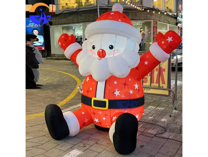 Modèle gonflable du père noël avec lumières blanches, décoration de noël et d'hiver pour événements en plein air