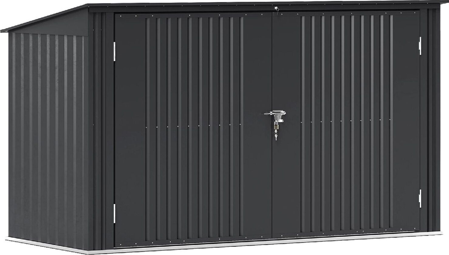 vivagarden U6240cg Copri Bidoni 2 Ante Con Coperchio Sollevabile In Acciaio Dimensioni 233x105x133 Cm Colore Grigio Scuro
