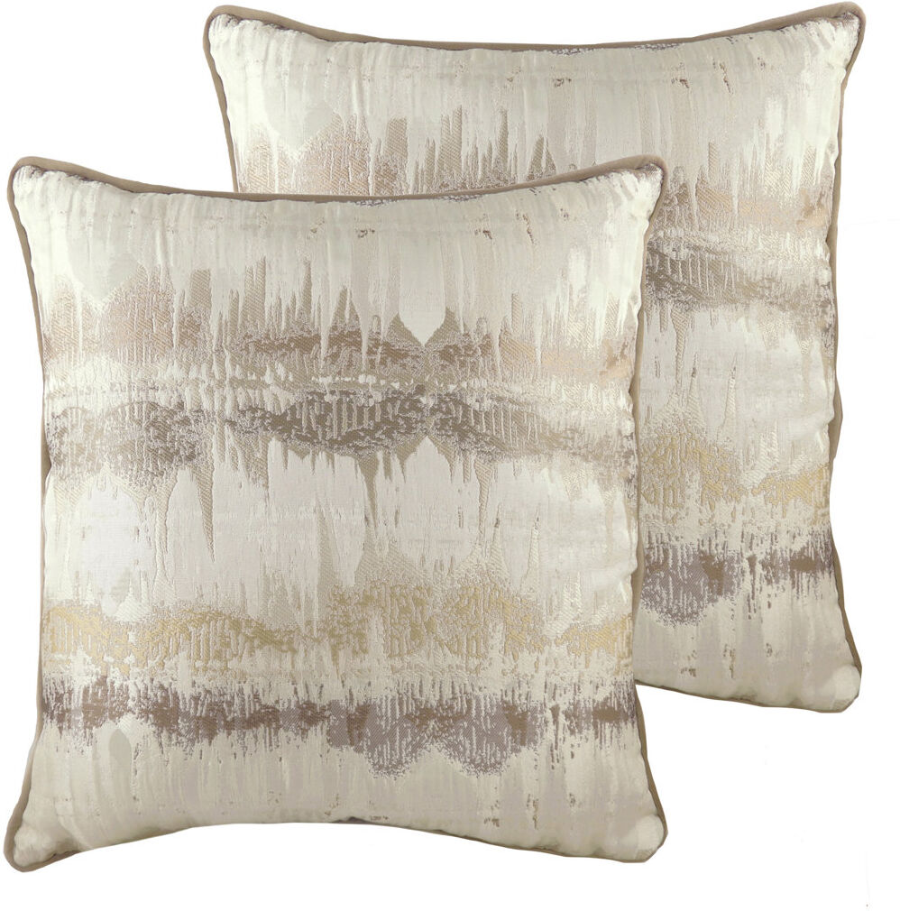 Evans Lichfield Inca Abstract Square Cushion Cream/Mocha/Feathers 56cm H x 56cm W x 4cm D