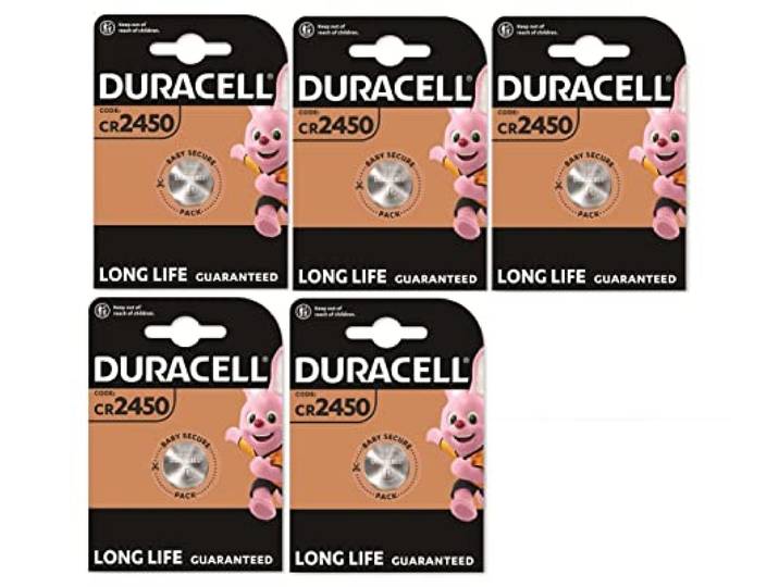 5 x Duracell CR 2450 Lithium (5 blisters à 1 batterij) 5 batterijen