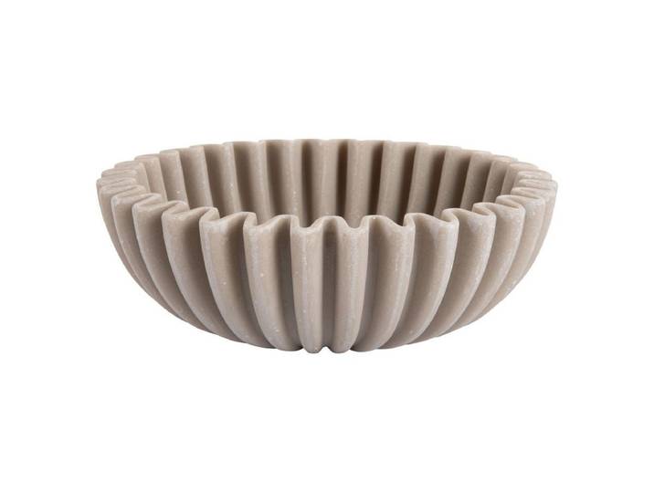 Schale Zorin klein – gefertigt aus Polyresin - Wellenform - Grau - Luxusbetten24