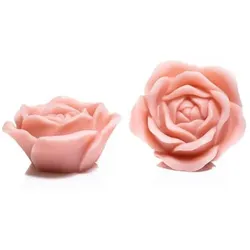 ELAMBIA 2 LED-Kerzen Rosenblüten 5h-Timerfunktion Höhe 7cm, Ø 13cm