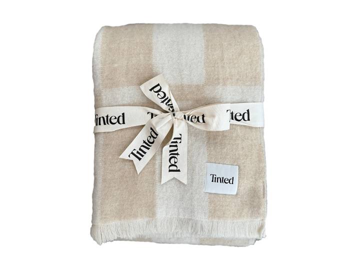 Tinted Hallin mohairdeken Beige-off white, 130x170 cm