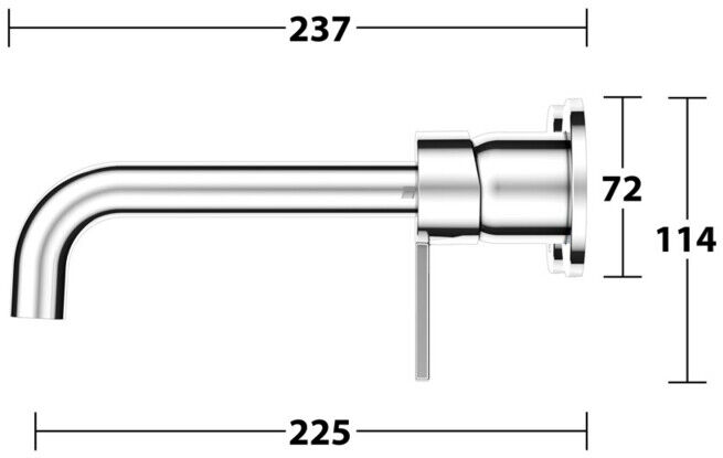 Keuco Kit de montage complet Plan blue vc, 225 mm, UP-EHM, rd, montage Wd (53916011201)