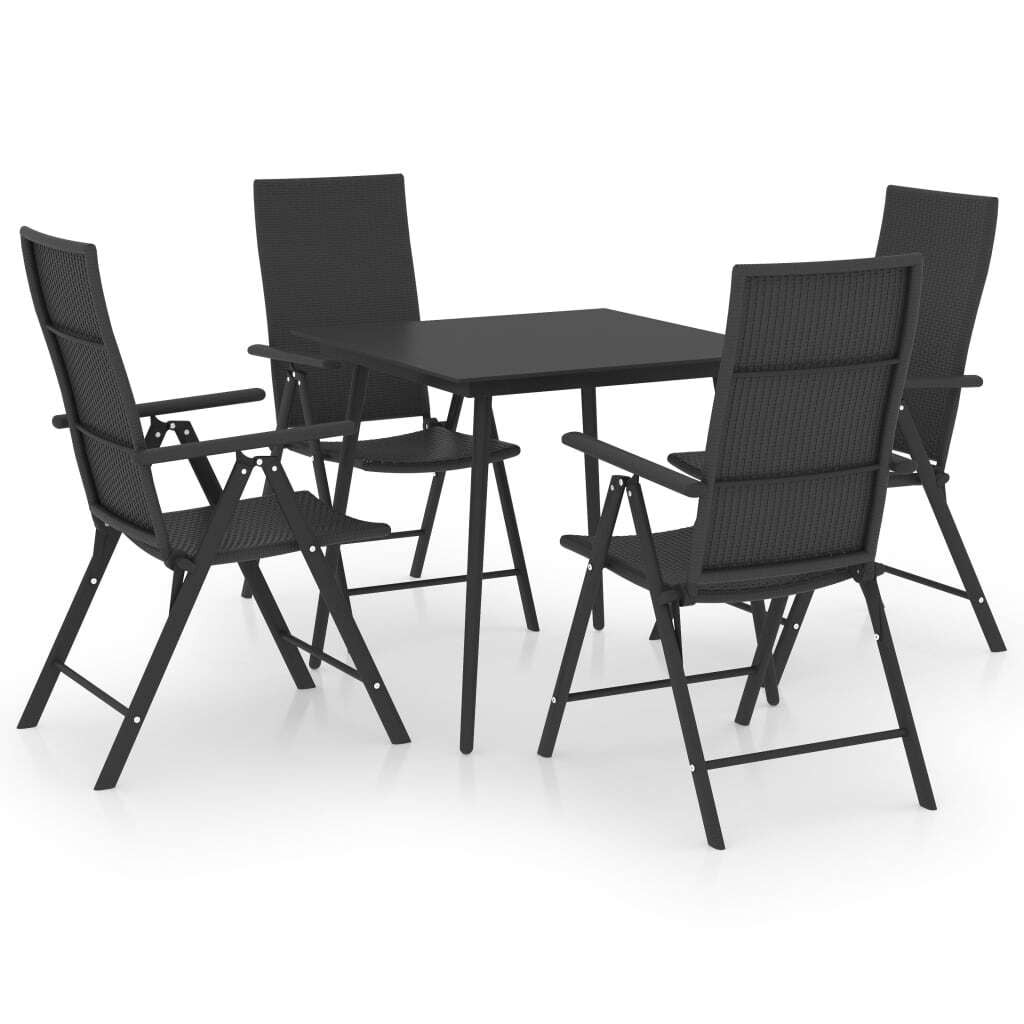 vidaXL 5-delige tuinset, zwart