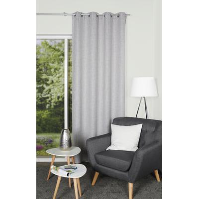 Gardine HOME WOHNIDEEN "LINORA" Gr. 1, grau, B:140cm H:245cm, Leinenstruktur, Polyester, Gardinen, Gardine, DEKO, LEINENSTRUKTUR, UNI, ÖSEN