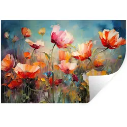 WANDTATTOO Blumen - Aquarell - Kunst - Botanisch - Natur Wandsticker 120x80 cm