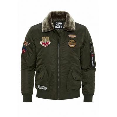 Winterjacke CIPO & BAXX "Winterjacke CM232", Herren, Gr. XXL, grün, regular fit, Jacken Winterjacke