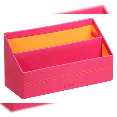 Rhodiarama Briefständer aus Kunstleder, 25x10x14 cm - Himbeer 318942C