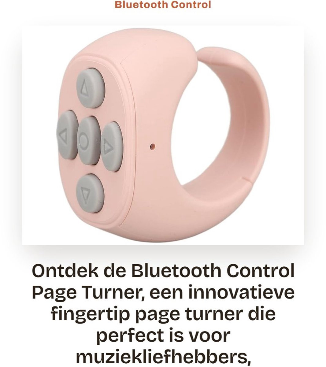 Dailygoods Bluetooth Page Turner - Multifunctionele Afstandsbediening voor Foto's en Video's - Roze