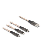 Delock USB RGB Ladekabel 3 in 1 Typ-A zu Lightning Micro Type-C 1.20 (88158)