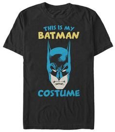 Men's Big & Tall Batman Costume Tee by Warner Brothers in Black (Size LT)