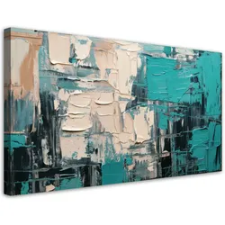 LEINWANDBILD Abstraktion Modern Türkis 120x60cm