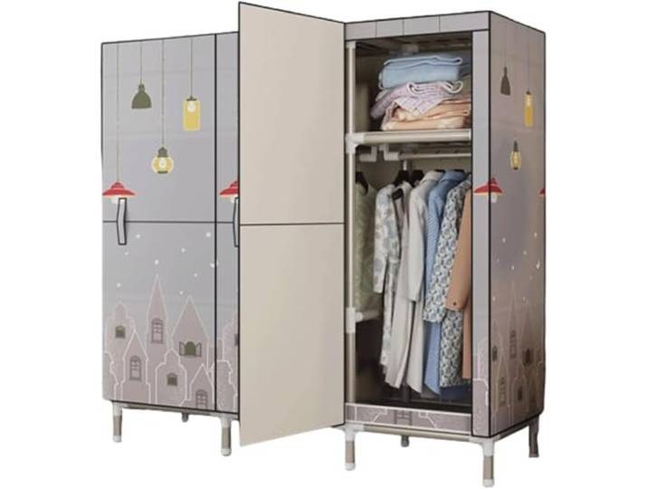 LoiYtrd Stahl-Kleiderschrank, platzsparend, tragbar, Heimmode(A,51in)
