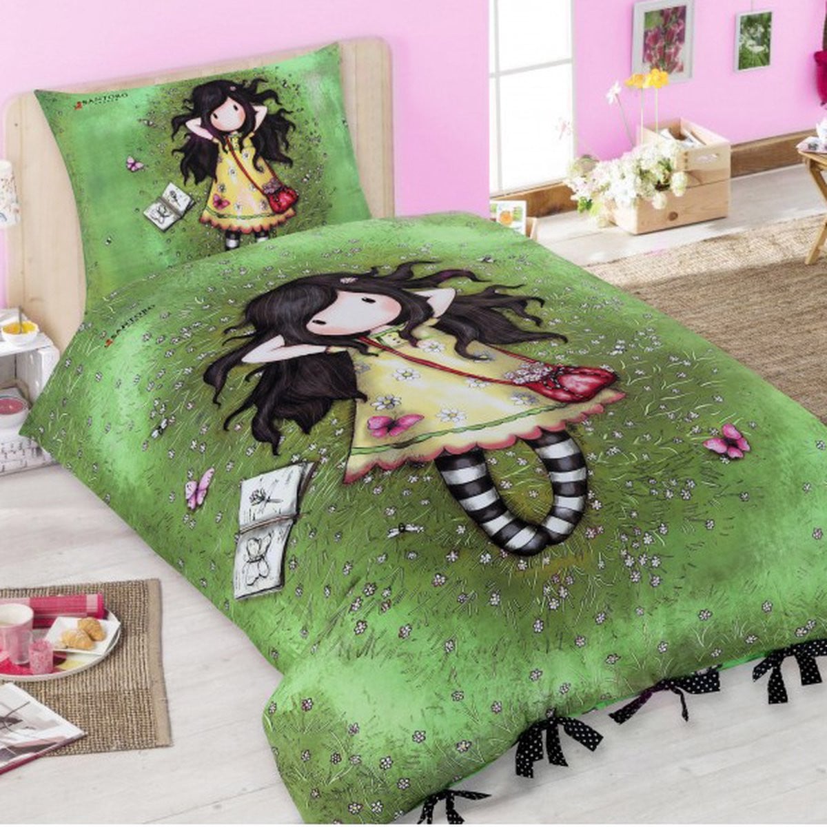 Santoro London Gorjuss Spring At Last Dekbedovertrek Eenpersoons Multi 140 x 200 cm