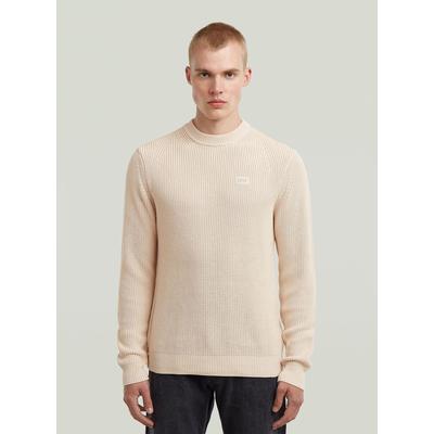 Longpullover G-STAR "Pullover", Herren, Gr. XL, weißbait, Strick, Obermaterial: 100% Baumwolle, Pullover Longpullover