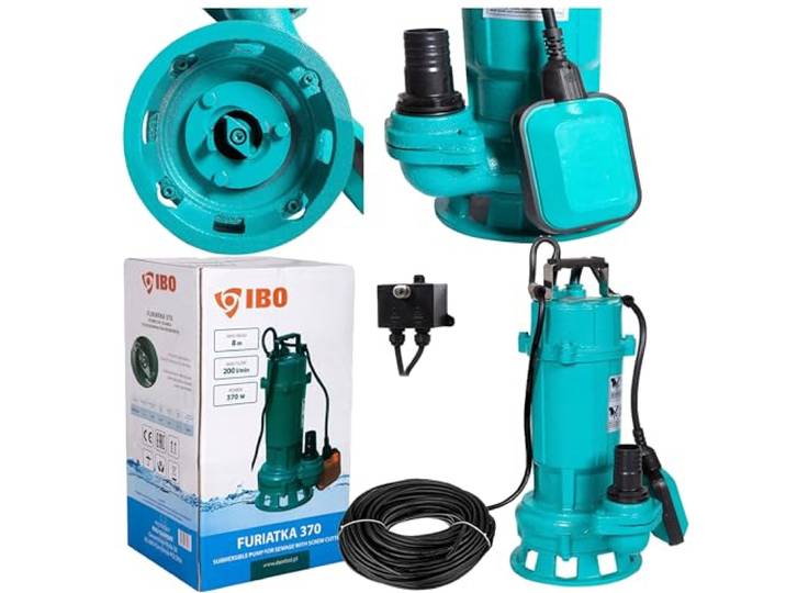 Fäkalienpumpe mit Schneidmesser 1500 W 230V mit Schwimmerschalter und mit/ohne 20 oder 30 Meter Feuerwehrschlauch Storz C Kupllung (mit 20 M Schlauch)