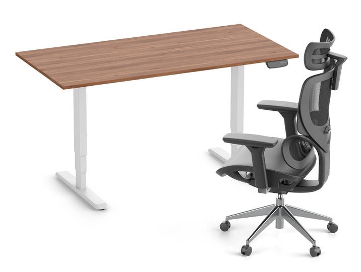 PRIMUS + Stuhl SENTA FX Weiß 160x80 Nussbaum