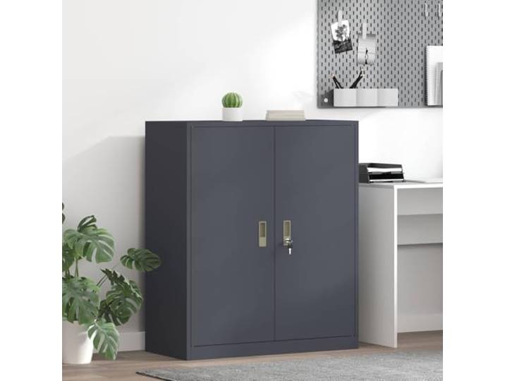 ZQQLVOO Aufbewahrungsschrank Anthrazit 90 x 40 x 105 cm Stahl Abschließbar, Pulverbeschichtet, Für Akten Und Bürobedarf, Pflegeleicht