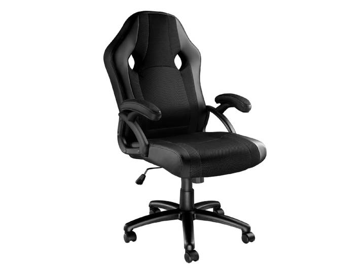 Chaise de bureau gaming ergonomique en cuir synthétique noir