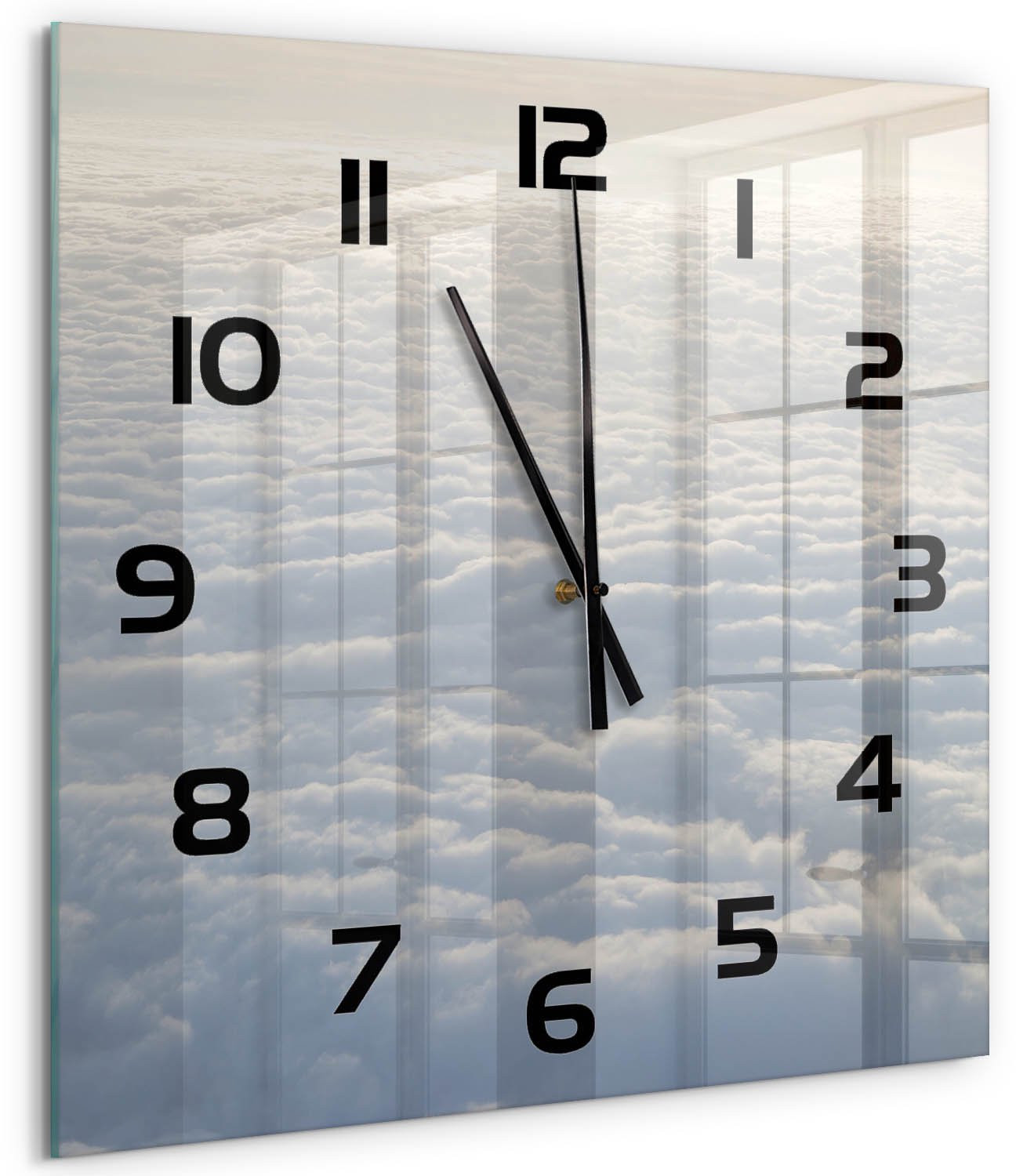 Tulup Wandklok Vliegen boven de wolken - Wit - 60 x 60 cm