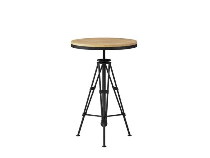 wD7rE5bm6z Bartisch Freizeit-Stehtisch aus Eisen mit hohem Fuß, rund, verstellbar, for Anheben der Thekenhöhe aus Holz