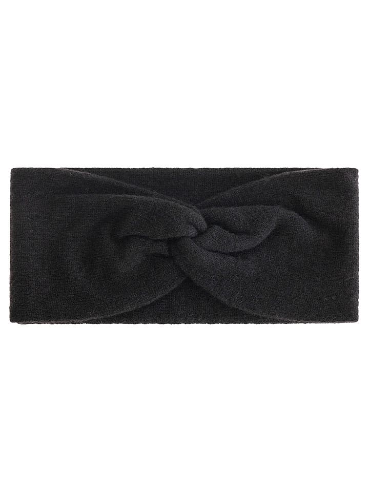 Zwillingsherz Kaschmir-Stirnband in Schwarz - onesize