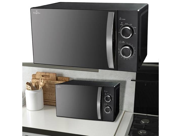Mikrowelle mit Auftau-Funktion, schwarz, Mikrowelle, 20 L, 700 Watt