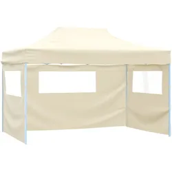vidaXL Faltzelt mit 3 Seitenteilen 3x4,5 m Creme