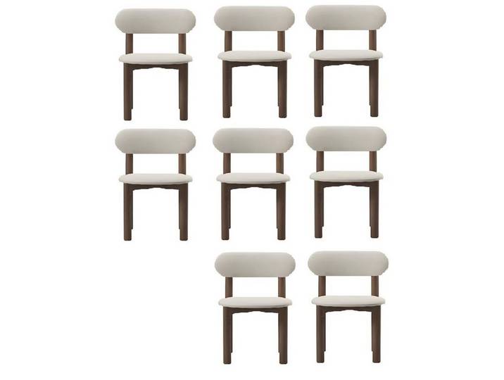 Xlmoebel Esszimmerstuhl XLMOEBEL Stuhl-Set in Weiß mit weichem Textilbezug (Stuhl-Set, 8 St), Made in Europa