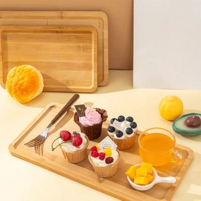 Uplift Essentials Rectangular Bamboo & Wood Serving Platter Tray l