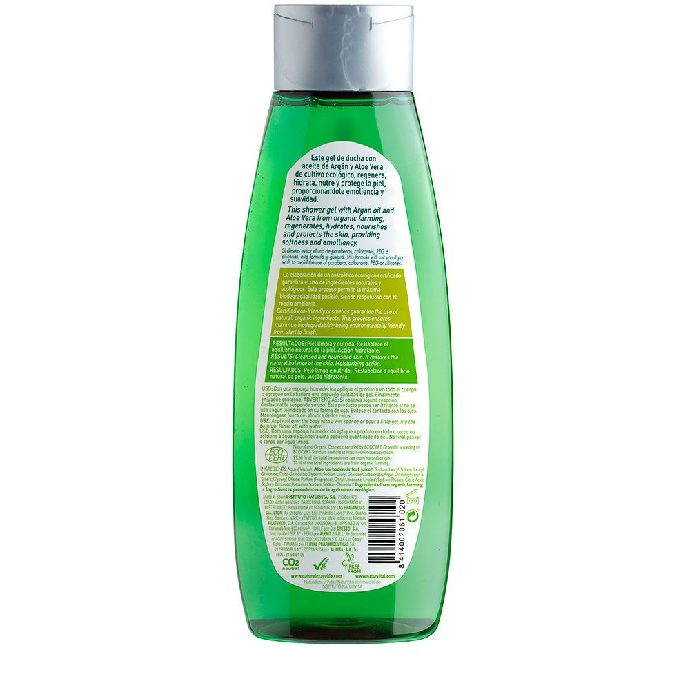 Naturvital Gel Ducha Bio Ecocert regenerador argán & aloe vera 500 ml