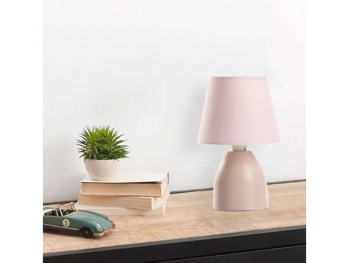 LED-Tischleuchte 059 Nano 13 x 19 x 13cm Pink/Rosa Baumwollstoff E14