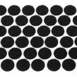 1 Bogen - Klettpunkte auf Bogen, Set aus Haken und Flausch 21 mm | schwarz | 80 STK | Flausch, Nylon, Polyester