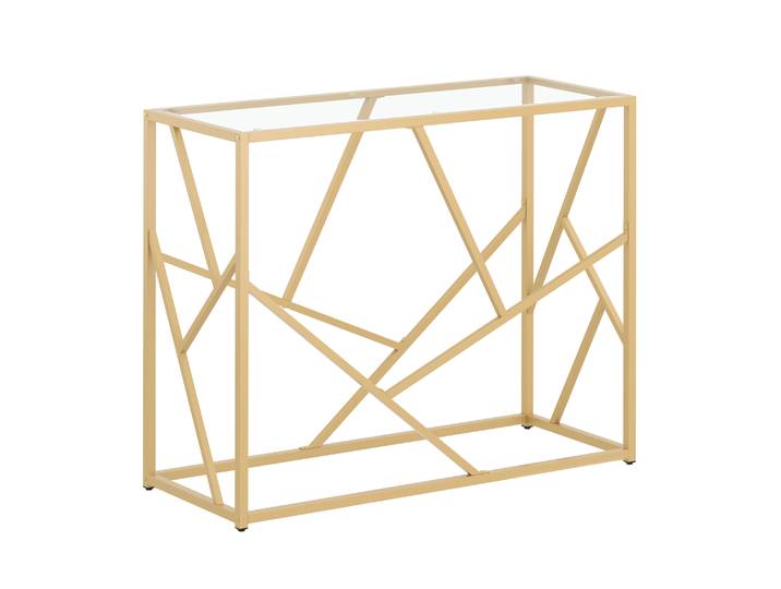 Konsolentisch Glastisch TYRO 100 x 85 cm gold